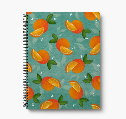 Blue Oranges 8.5” x 11” Lined Softcover Notebook