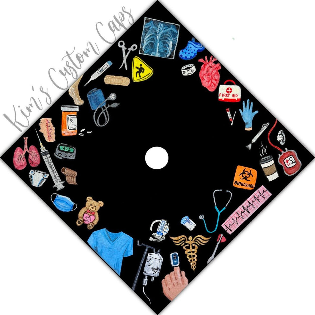 Custom Quote Nurse Nursing Doctor Printed Graduation Cap Topper