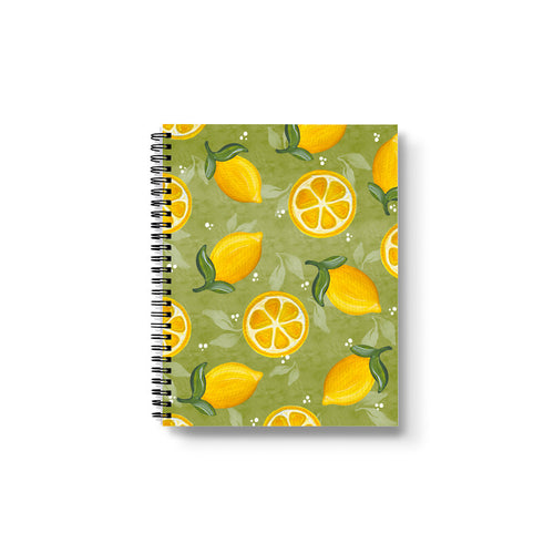 Green Lemons 7' x 9” Lined Softcover Notebook