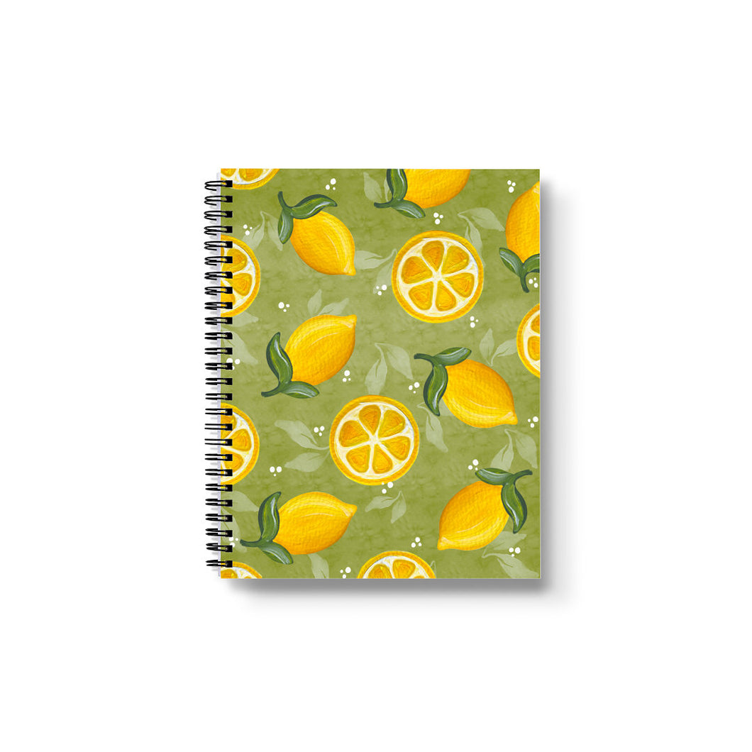 Green Lemons 7' x 9” Lined Softcover Notebook