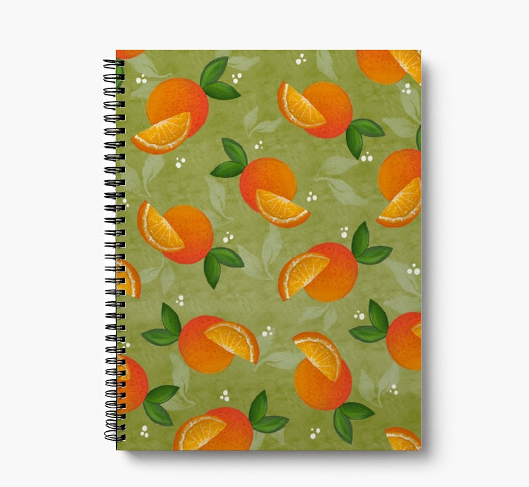 Green Oranges 8.5” x 11” Lined Softcover Notebook