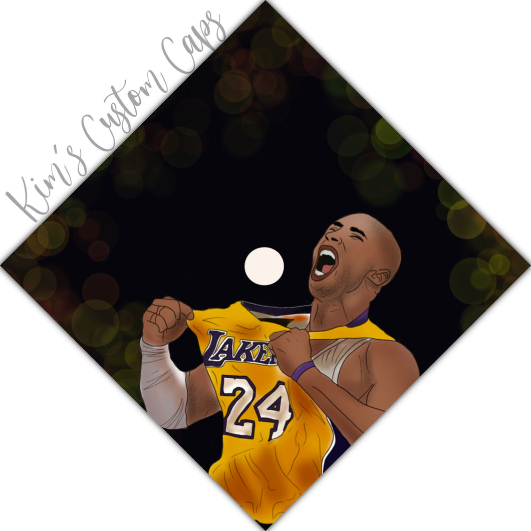 Custom Quote Kobe Basketball Printed Graduation Cap Topper