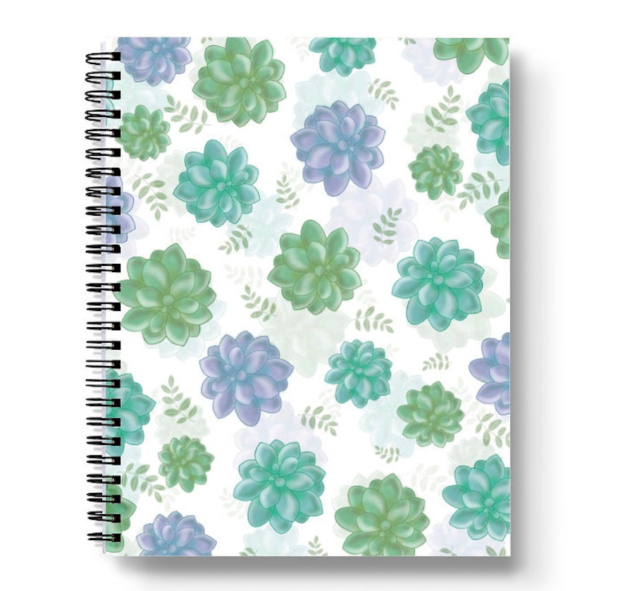 Succulent 8.5” x 11” Lined Softcover Notebook