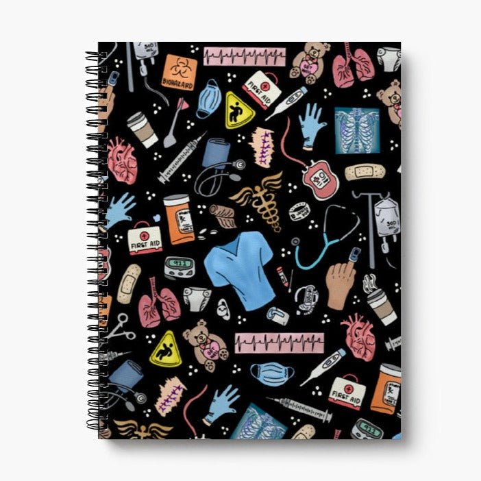 Nursing Clipart 8.5” x 11” Lined Softcover Notebook
