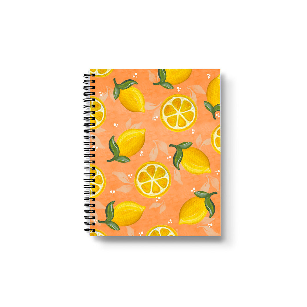 Orange Lemons 7' x 9” Lined Softcover Notebook