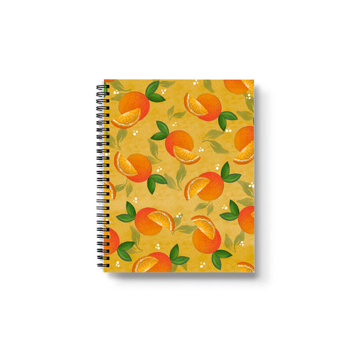 Yellow Oranges 7' x 9” Lined Softcover Notebook