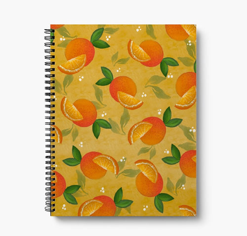 Yellow Oranges 8.5” x 11” Lined Softcover Notebook