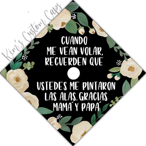 Premade Printed Floral Graduation Cap Topper