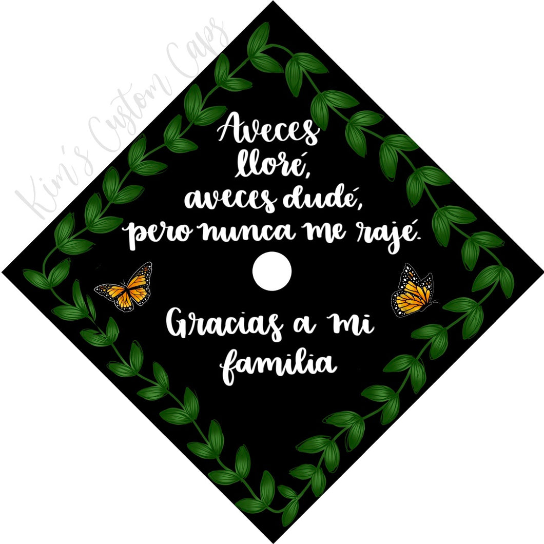 Premade Printed Butterfly Graduation Cap Topper