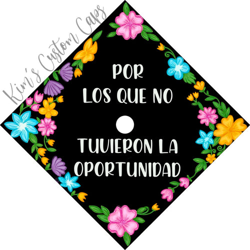 Premade Printed Floral Graduation Cap Topper