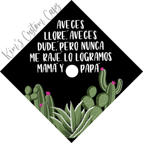 Premade Printed Cacti Graduation Cap Topper