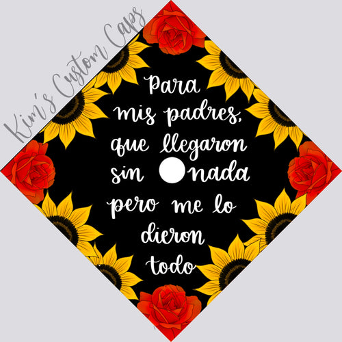 CLEARANCE! Premade Printed Floral Graduation Cap Topper