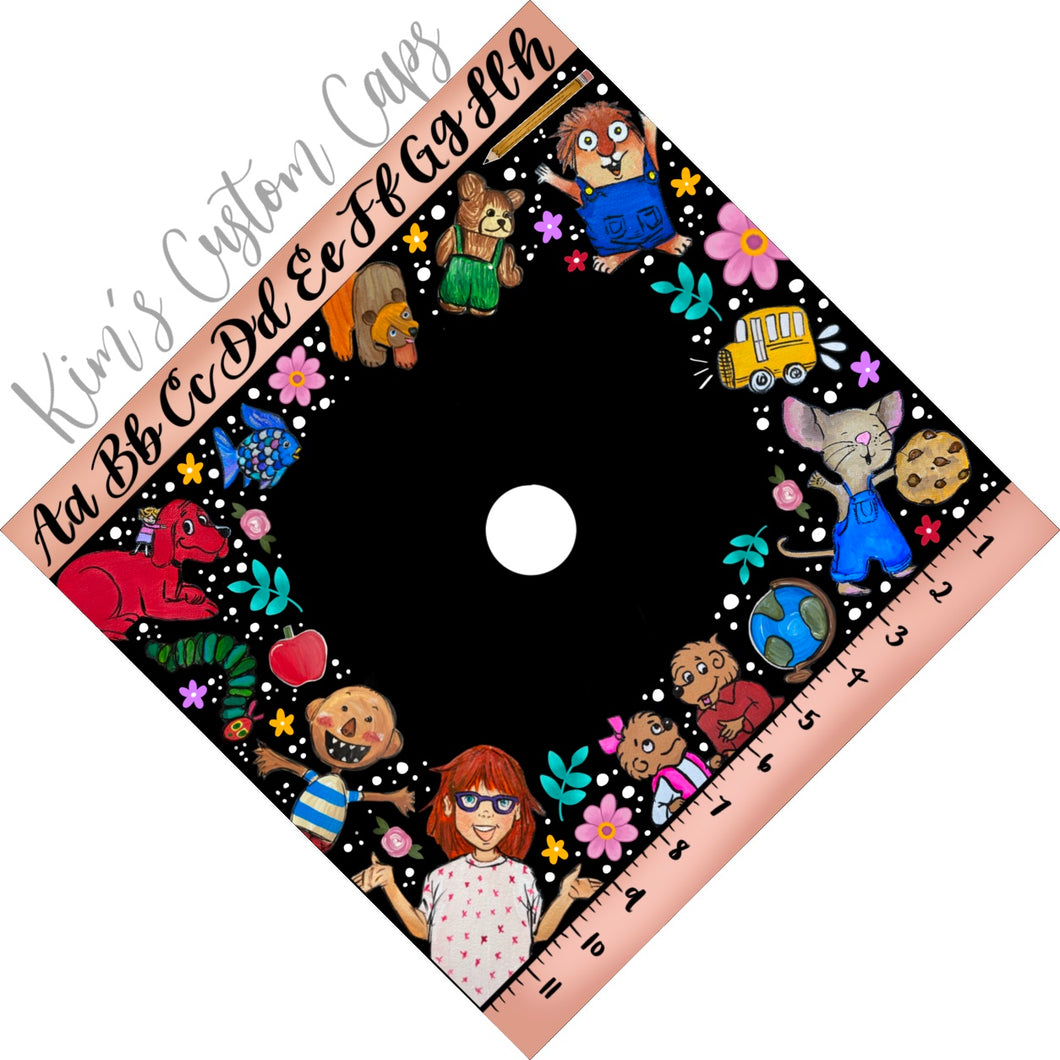 Custom Quote Storybook Character Teacher Education Printed Graduation Cap Topper