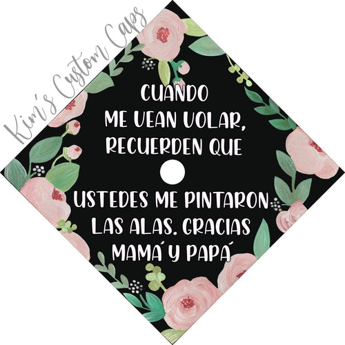 Premade Printed Floral Graduation Cap Topper