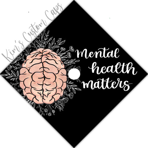 Premade Printed Psychology Mental Health Brain Graduation Cap Topper