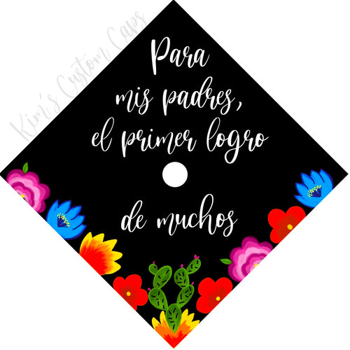 Premade Printed Floral Graduation Cap Topper