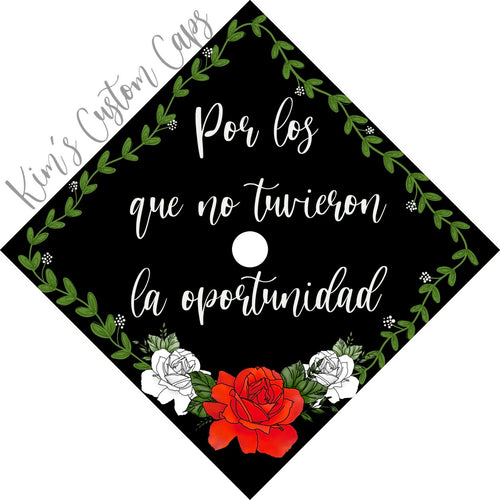 Premade Printed Floral Graduation Cap Topper