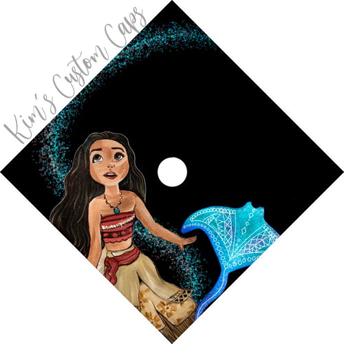 Custom Quote Ocean Princess Printed Graduation Cap Topper
