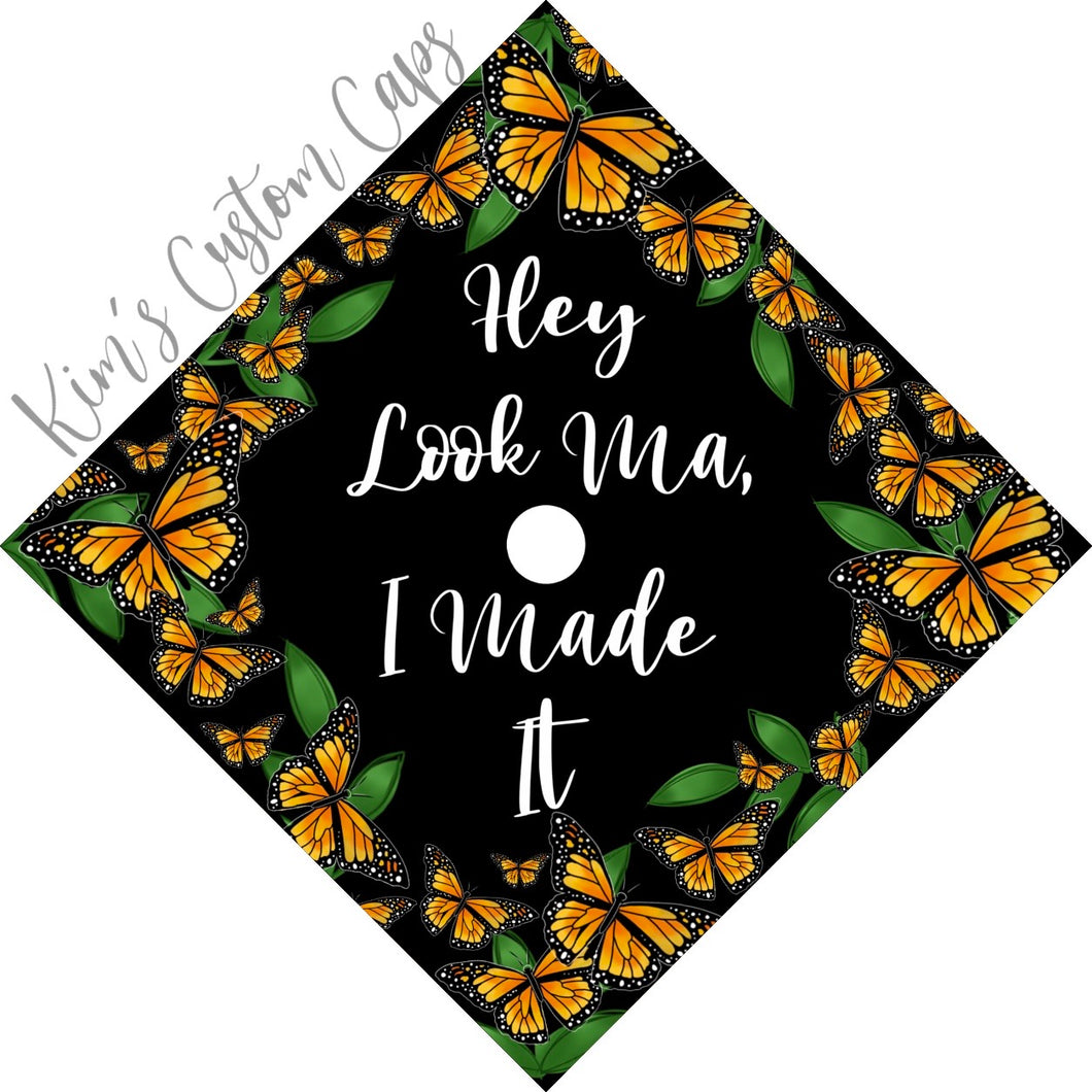 CLEARANCE! Premade Printed Butterfly Graduation Cap Topper