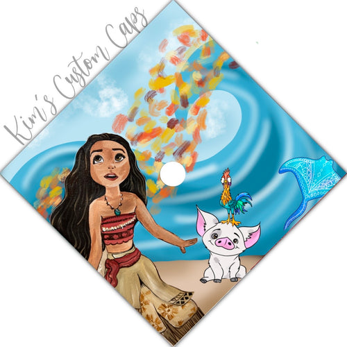 Custom Quote Ocean Princess Printed Graduation Cap Topper